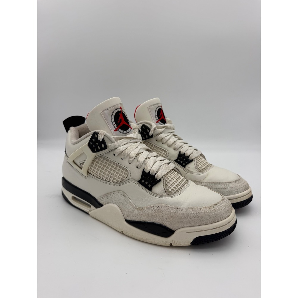 Jordan 4 Retro Flight Sail Black Fire Red Sneakers IM4002-100 Mens 11.5